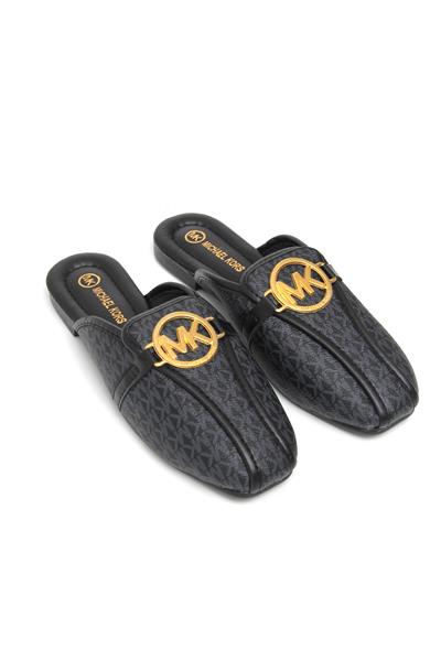 MK Aksesuarlı Şık Kadın Terlik Füme