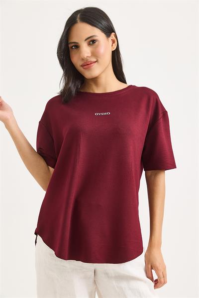 Bisiklet Yaka  Oysho Basic Tshirt Bordo