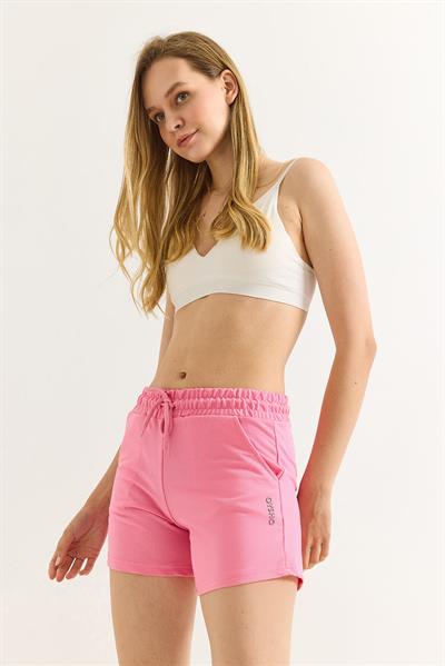 Oysho Baskılı Beli Lastikli Şort Pembe