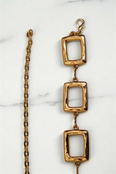 Kare Model Zincir Kemer Gold 105 CM