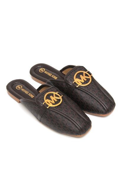 MK Aksesuarlı Şık Kadın Terlik Kahvernegi