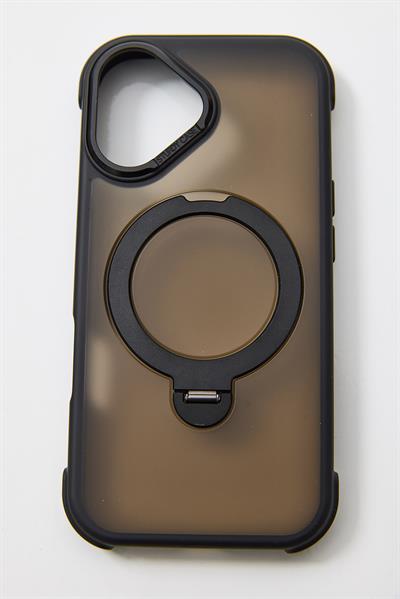 İphone 17 Uyumlu MagSafe Dönebilen Mat Yüzeye Sahip Kılıf Siyah