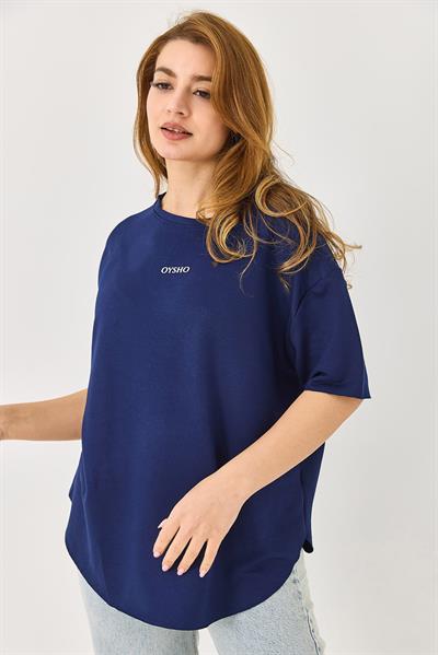 Bisiklet Yaka  Oysho Basic Tshirt Lacivert