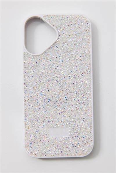 İphone 17 Uyumlu Full Taş Detaylı Swarovski Kılıf Beyaz