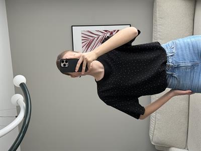 Oval Kesim Taş Baskılı Oversize Tshirt Siyah