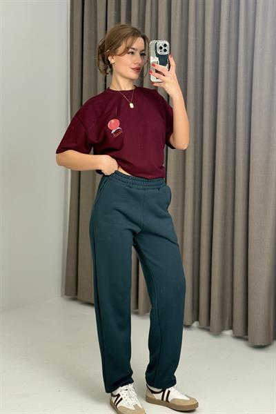 Üç İplik Şardonlu Kadın Eşofman Altı Antrasit