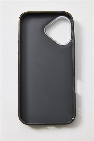 İphone 17 Uyumlu İnci ve Glitter Detaylı Kılıf Siyah