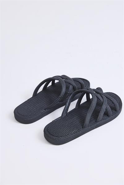 Yazlık Kaydırmaz Taban Ahtapot Terlik Siyah