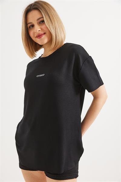 Bisiklet Yaka  Oysho Basic Tshirt Siyah