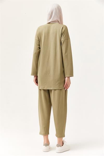 Rahat Kesim Bisiklet Yaka İkili Takım Haki