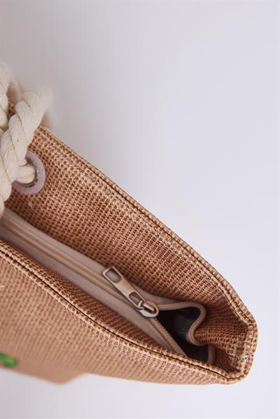 Fermuarlı Kadın Plaj Çantası Vizon