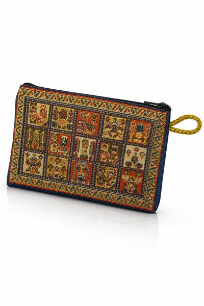 Etnik Desen Simli Hediyelik Cüzdan Kiremit