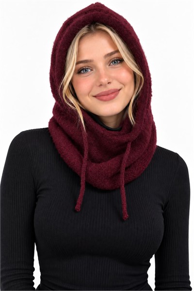 Yumoş Balaklava Ayarlanabilir Bere Bordo