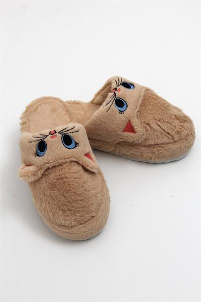 Önü Kapalı Tweety Model Ev Terliği Kahverengi