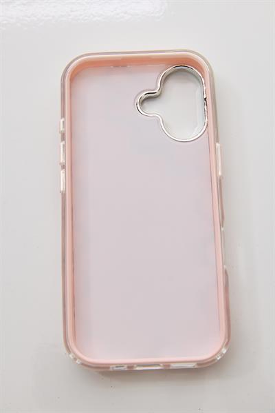 İphone 17 Uyumlu Taş Detaylı Telefon Kılıfı Pembe