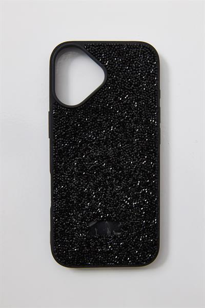 İphone 17 Uyumlu Full Taş Detaylı Swarovski Kılıf Siyah