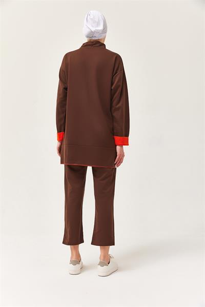 Arma Detaylı İkili Spor Takım Kahverengi