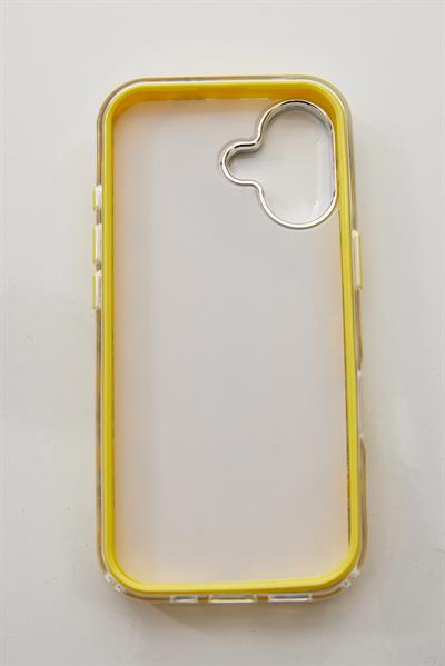 İphone 17 Uyumlu Taş Detaylı Telefon Kılıfı Sarı