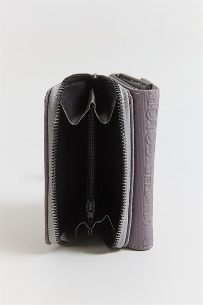 Kabartmalı Kapaklı Çok Gözlü Mini Cüzdan Funda