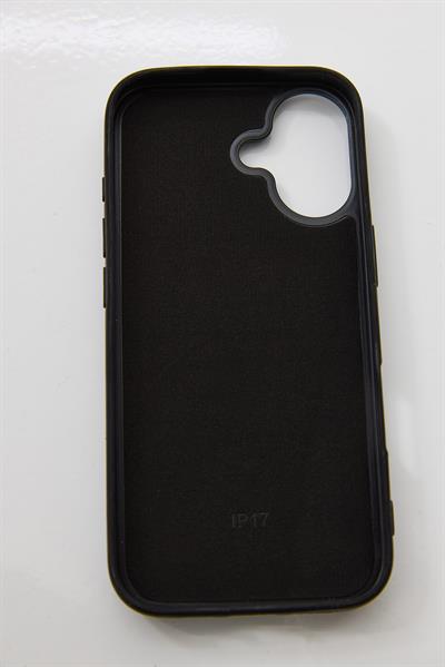 İphone 17 Uyumlu Çiçek Desenli Kabartmalı Kılıf Siyah