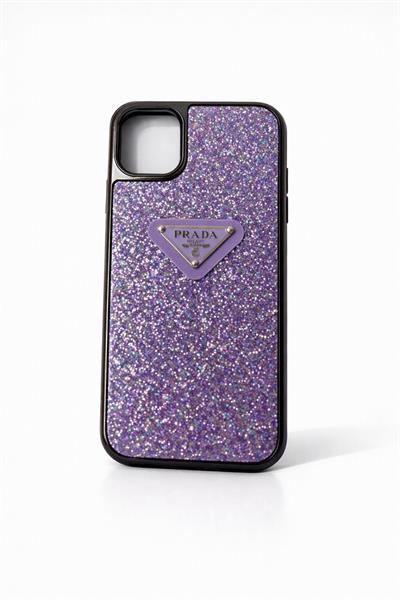 İphone 14 Pro Max Uyumlu Parlak Taşlı Premium Kılıf Mor