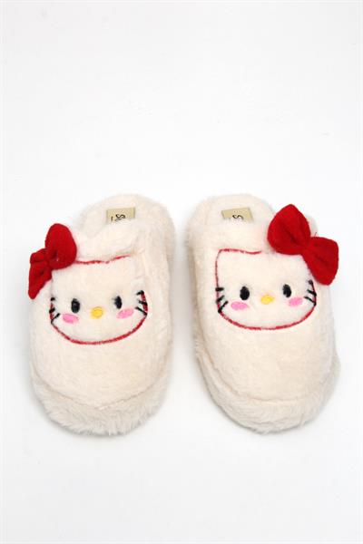 Hello Kitty Figürlü Kadın Ev Terliği Ekru