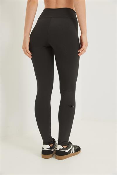 Yüksek Bel Toparlayıcı Alo Baskılı Tayt Siyah