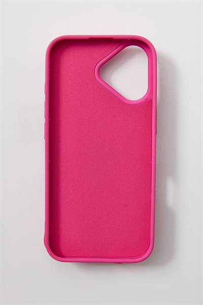 İphone 17 Uyumlu Parlak ve Taşlı Kart Bölümlü Kılıf  Pembe