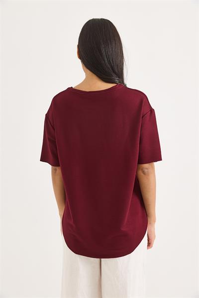 Bisiklet Yaka  Oysho Basic Tshirt Bordo