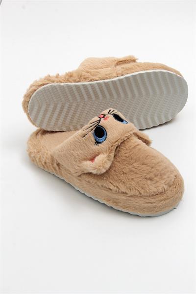 Önü Kapalı Tweety Model Ev Terliği Kahverengi