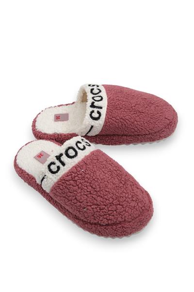 Kadın Peluş Model Gül Kurusu Ev Terliği