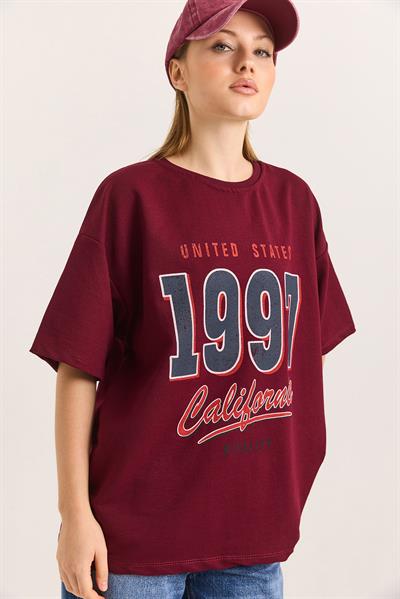 1997 Baskılı Oversize İki İplik Tshirt