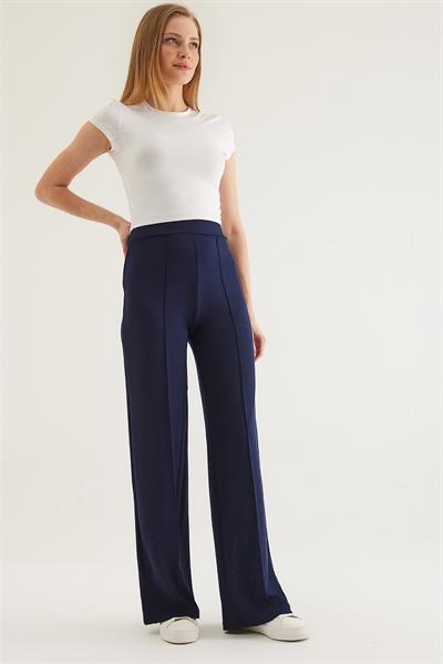 Kaymak Dokulu Modal Palazzo Pantolon Lacivert