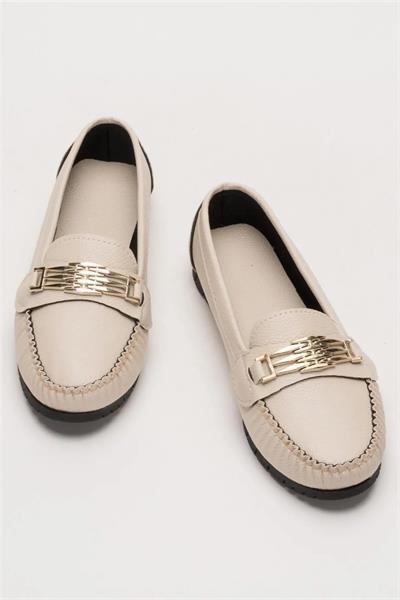 Hafif Taban Aksesuarlı Günlük Babet Vizon