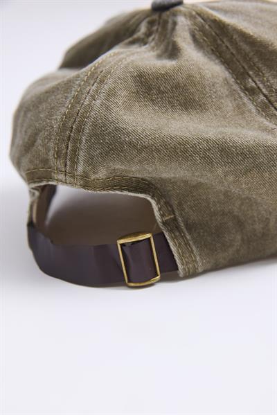 Kot Yıkamalı Baskılı Şapka Füme