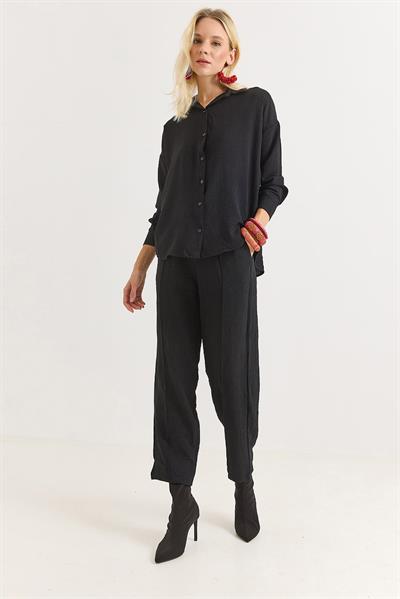 Airobin Kumaş Gömlek Pantalon İkili Takım