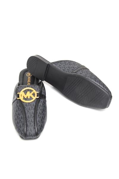 MK Aksesuarlı Şık Kadın Terlik Füme