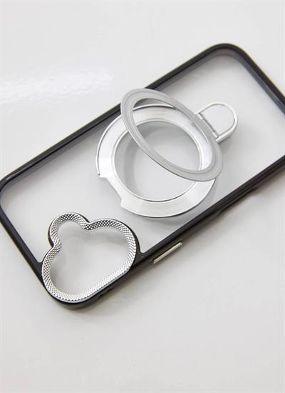 İphone 17 Uyumlu Magsafe Dönebilen Halkalı Kılıf Lens Korumalı Gri