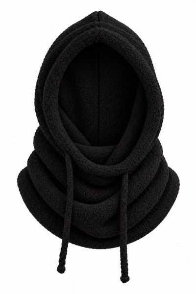 Yumoş Balaklava Ayarlanabilir Bere Siyah