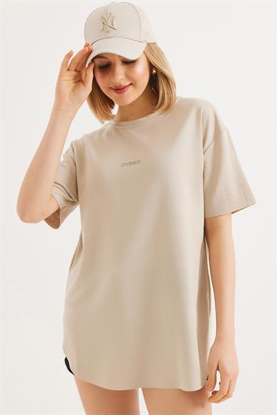 Bisiklet Yaka  Oysho Basic Tshirt Taş