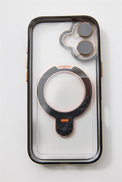 İphone 17 Uyumlu Magsafe Dönebilen Halkalı Kılıf Lens Korumalı Turuncu
