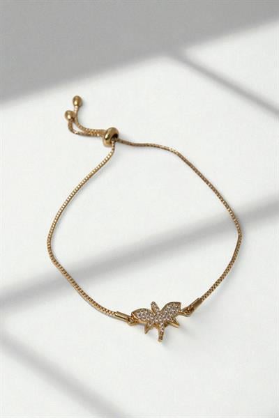 Kelebek Figürlü Gold Bileklik 