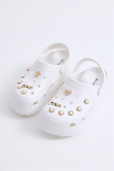 Yüksek Taban Crocs Terlik Beyaz