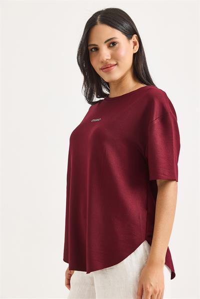 Bisiklet Yaka  Oysho Basic Tshirt Bordo