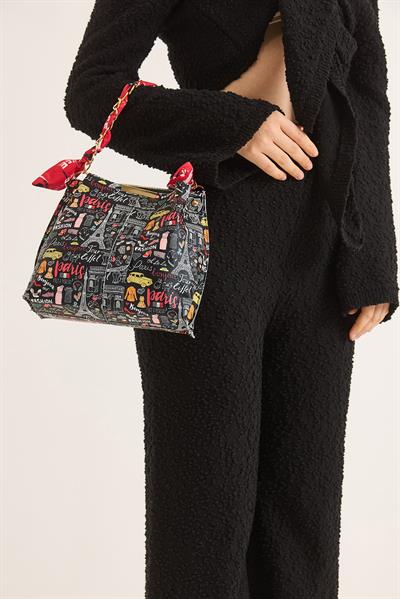 Şallı Mini El ve Omuz Çantası Karışık