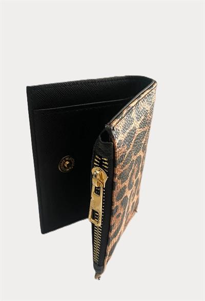 Leopar Desen Çıtçıtlı Kartlık Cüzdan