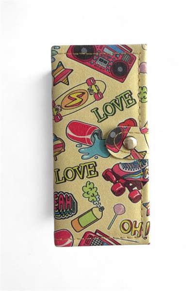 Cüzdan Tipi Aynalı Makyaj Seti Sarı