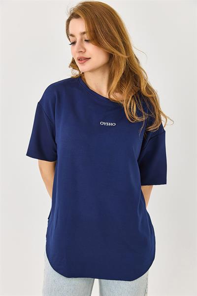 Bisiklet Yaka  Oysho Basic Tshirt Lacivert