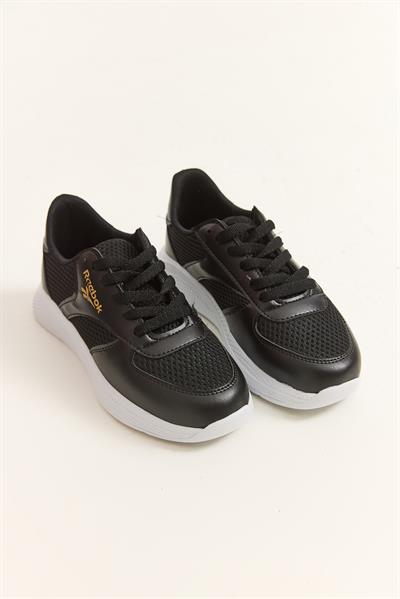 Bağcıklı Model  Yüksek Taban Kadın Ayakkabı Siyah