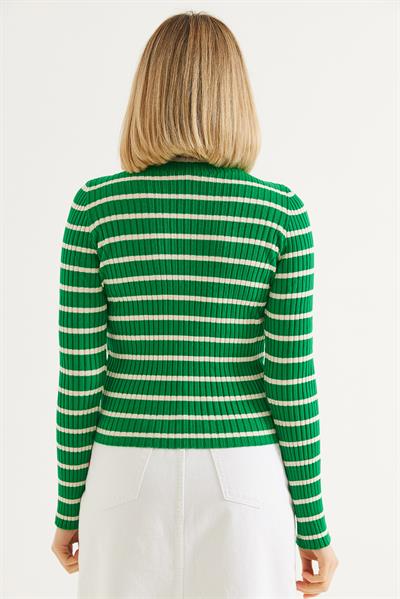 Yarım Balıkçı Yaka  Mevsimlik Triko Kazak Yeşil